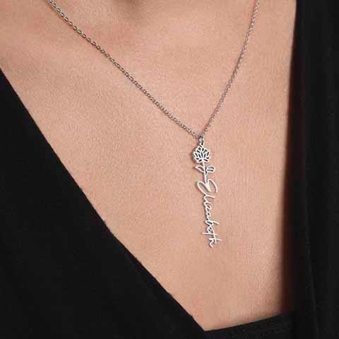 Custom Name with Rose Necklace