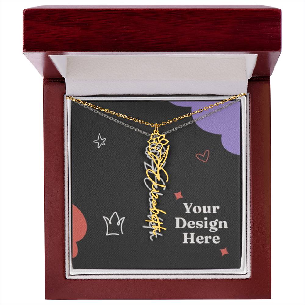 Custom Name with Rose Necklace