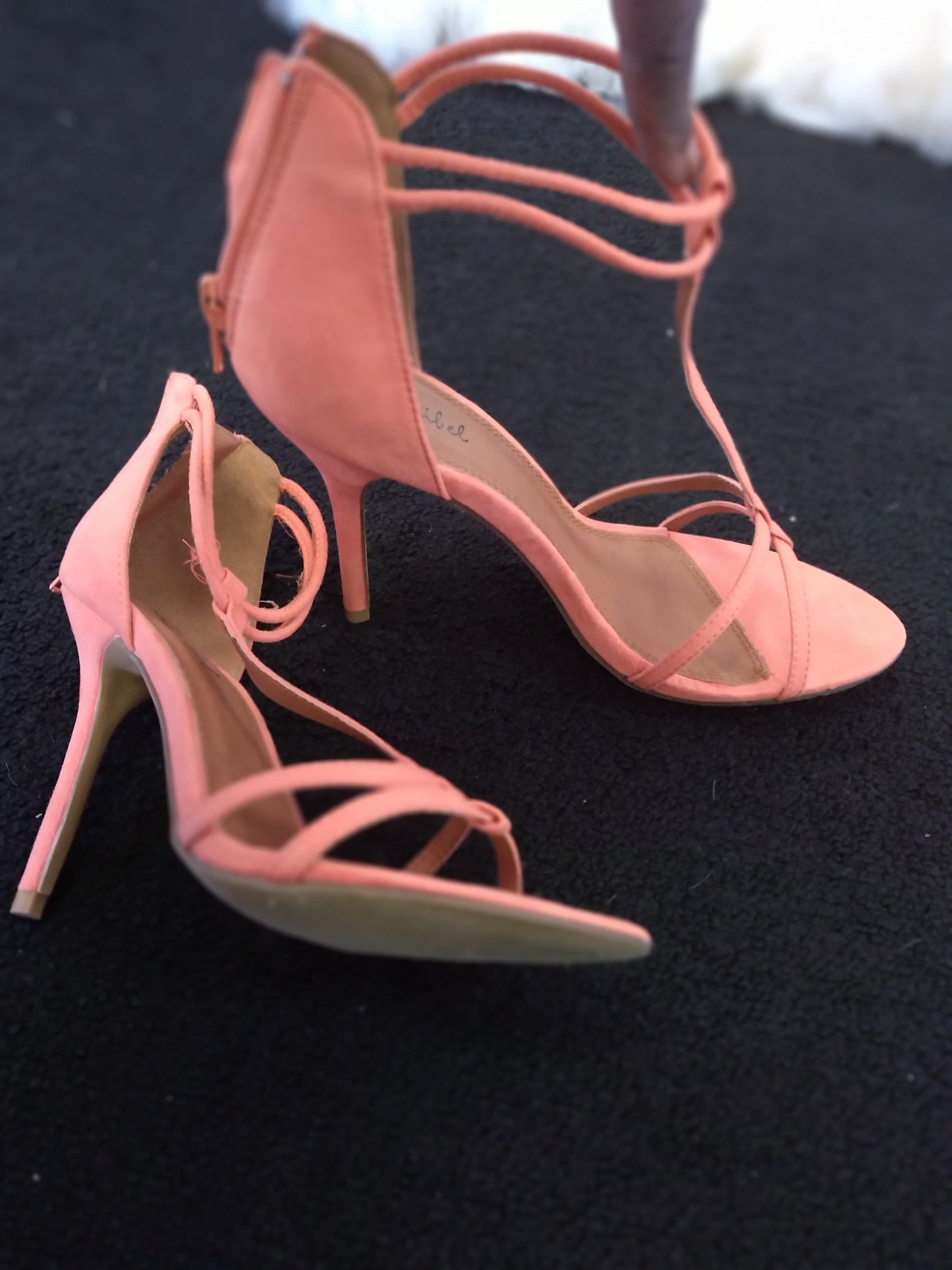 Orange strapped heel sandal