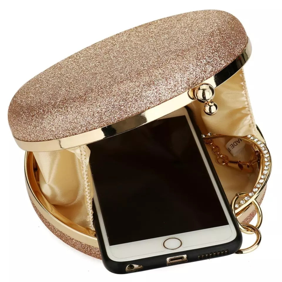 Round Glitter Clutch