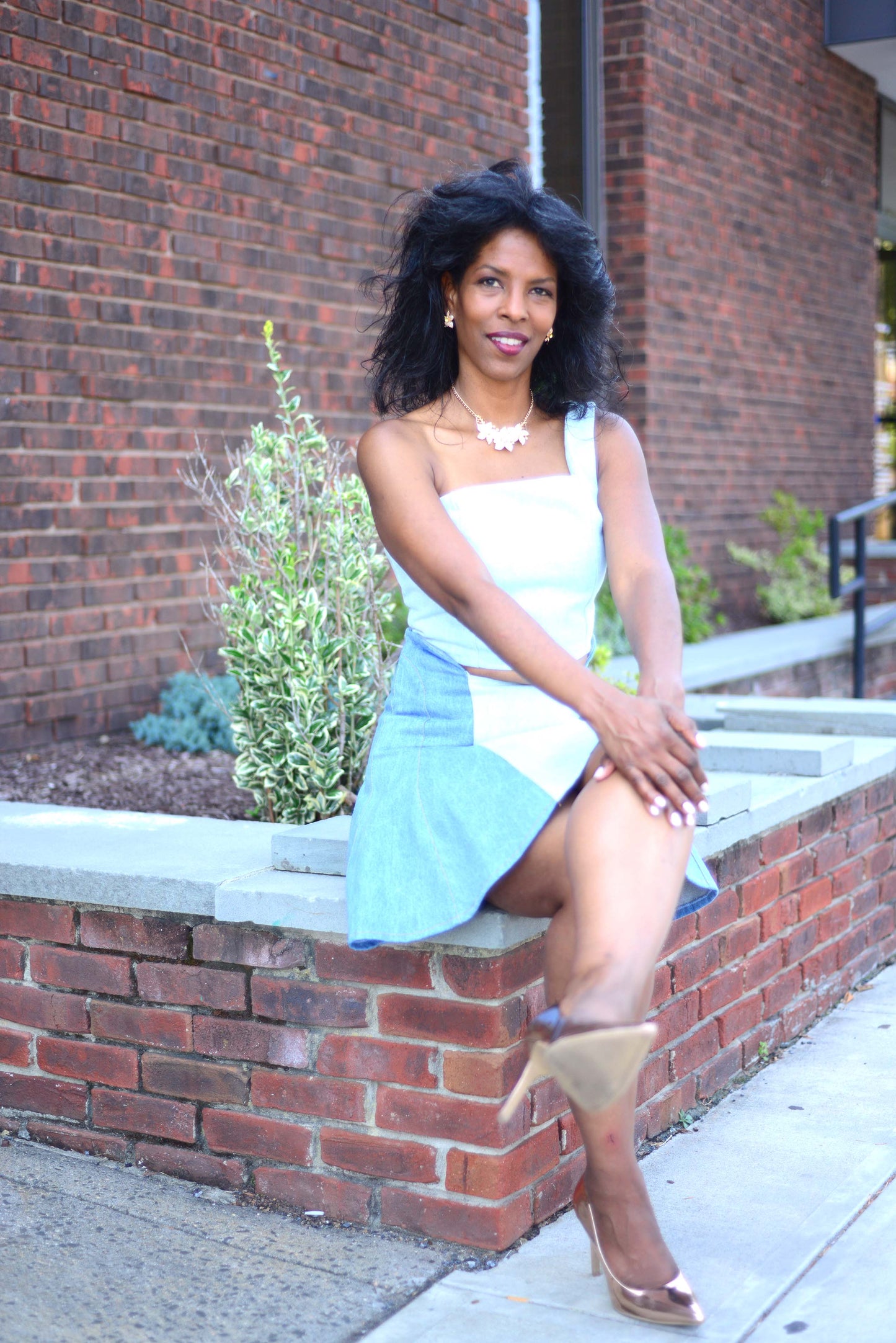 Dress - Flared Denim Skirt 2 piece