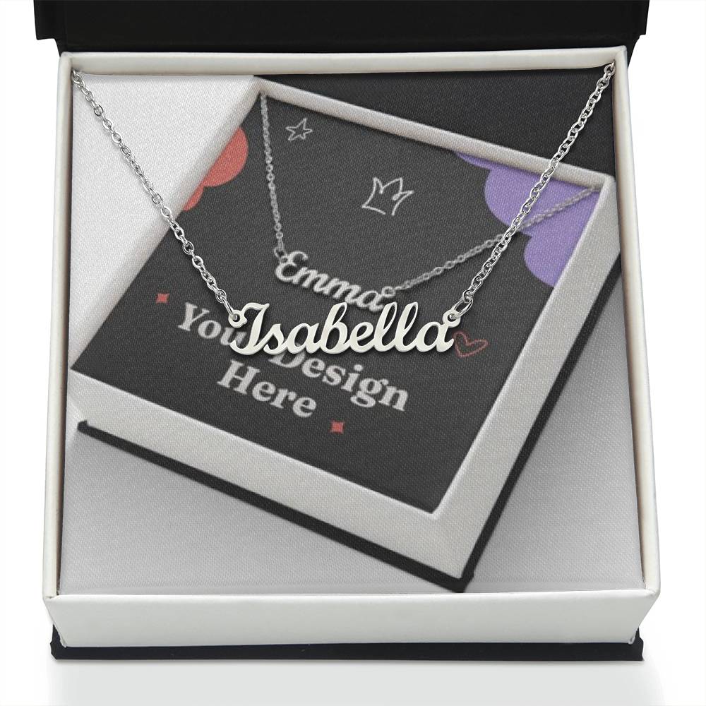Custom Name Necklace with message Card