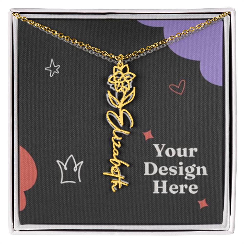 Custom Name with Rose Necklace