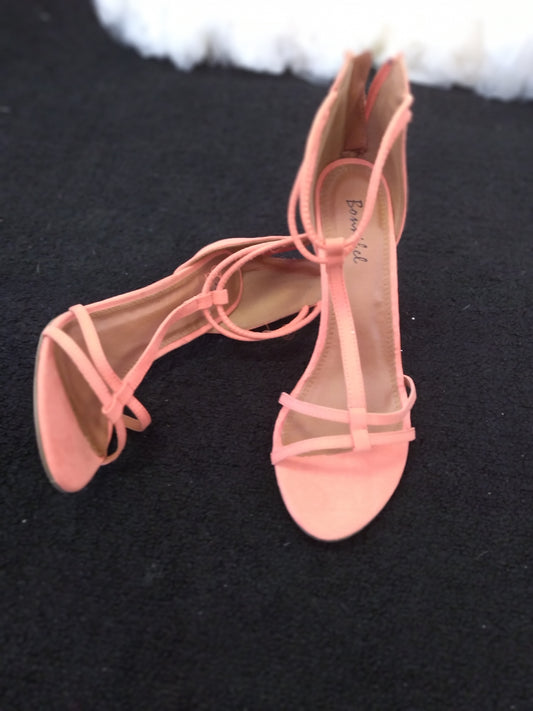 Orange strapped heel sandal