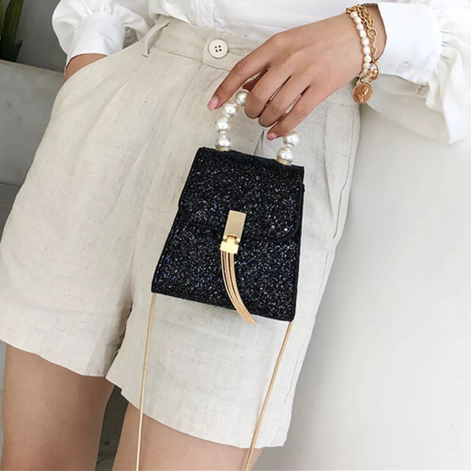 Small  Glitter Pearl Handbag