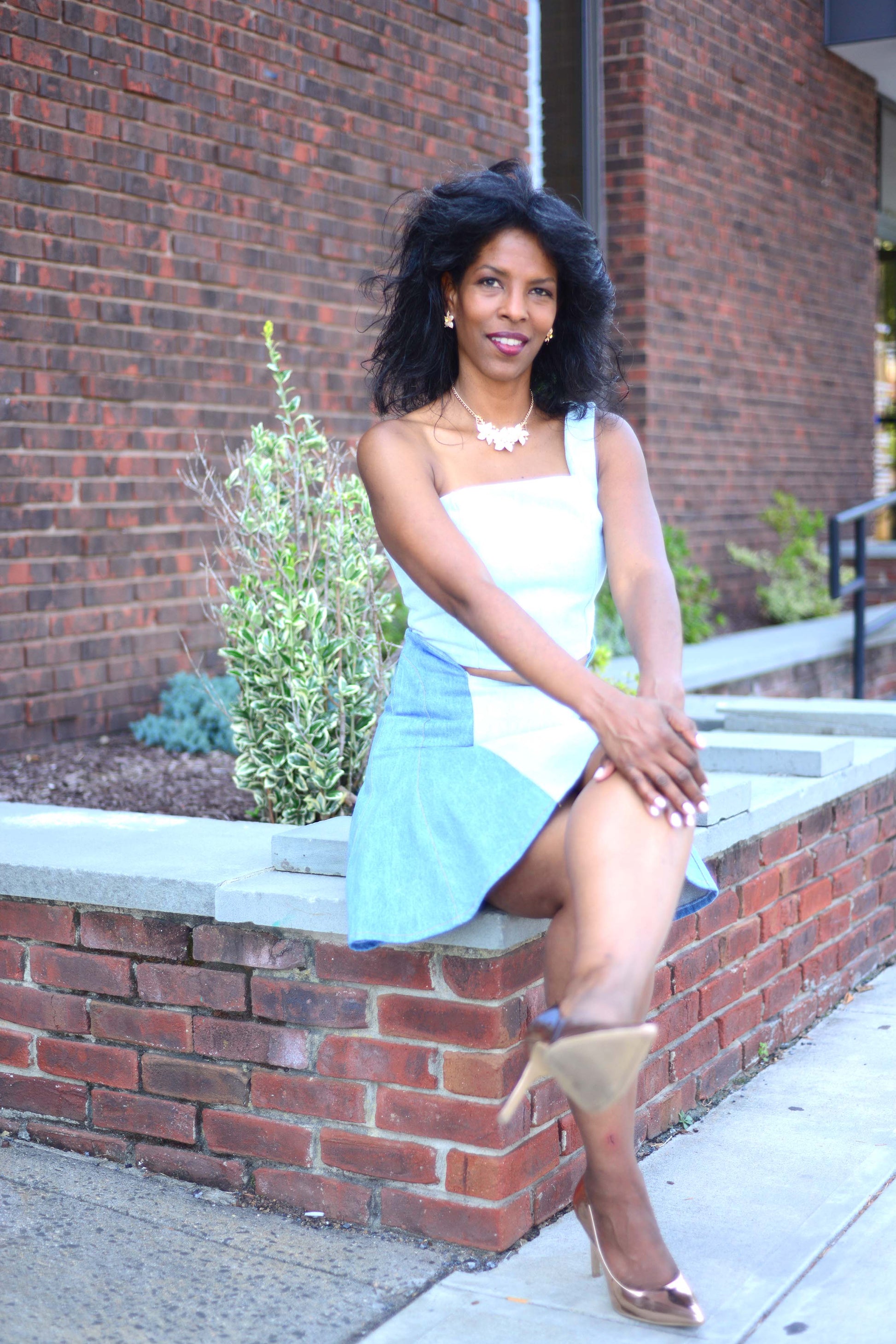 Flared denim skirt 2 piece Karlene Lindsay Designs LLC Flared denim skirt 2 piece Karlene Lindsay Designs LLC