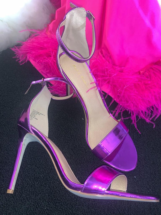 Purple mettalic shoes