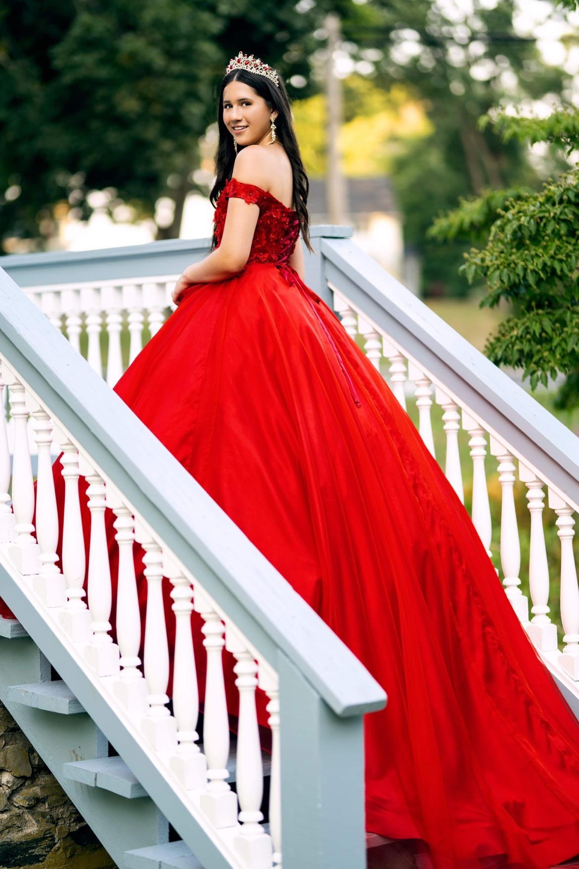 Crimson Ball Gown | Teuta Matoshi