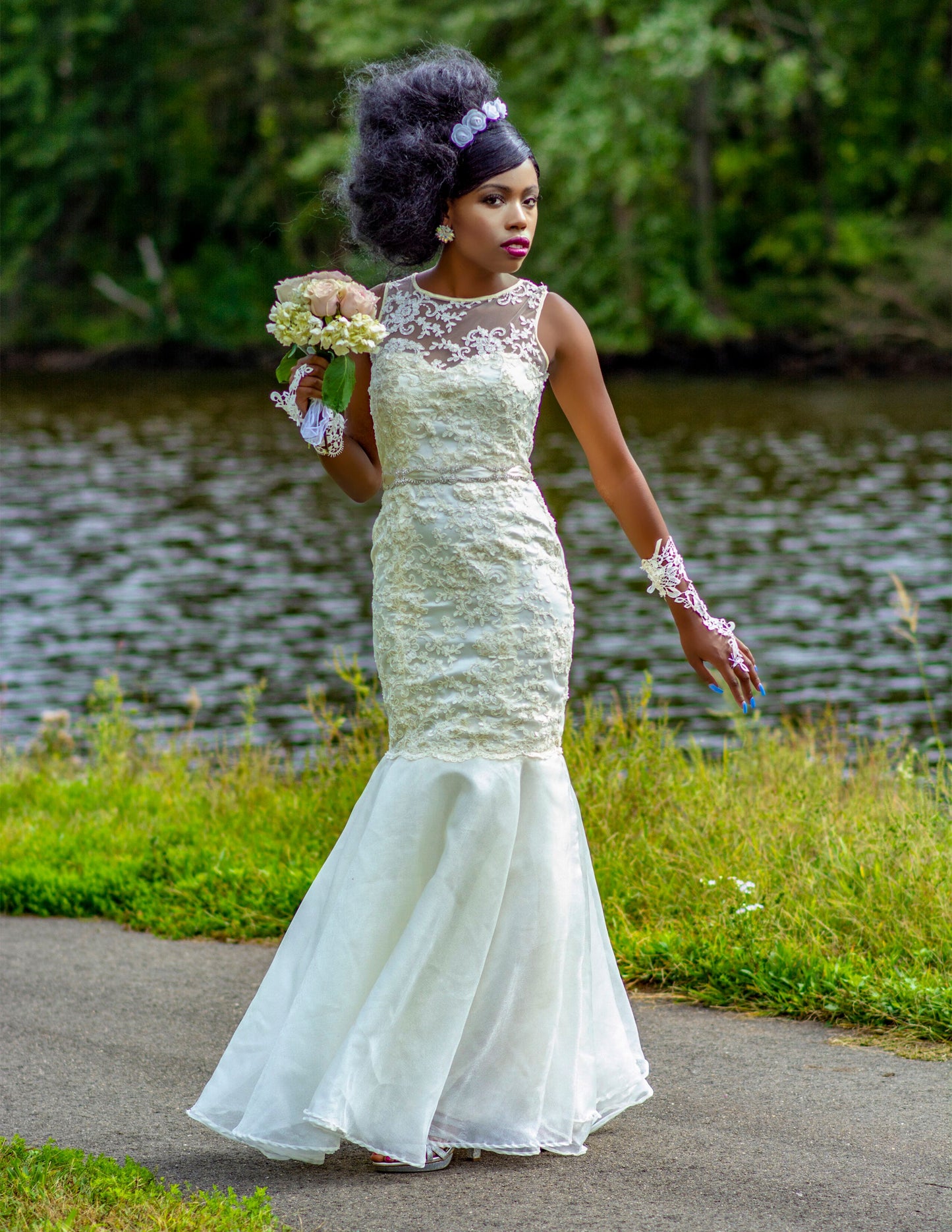 Beaded Lace Mermaid Wedding Dress