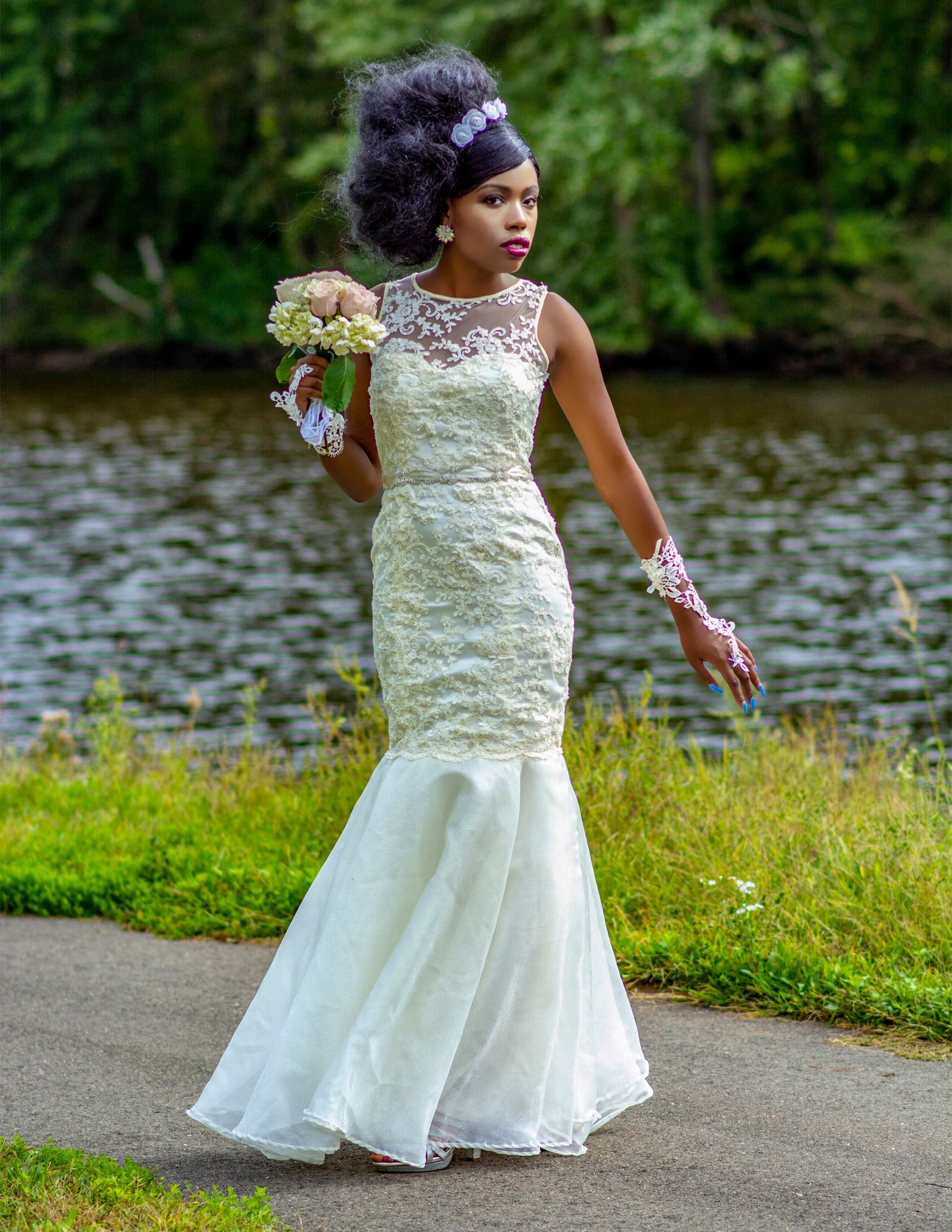 Beaded Lace Mermaid Wedding Dress Ivory / 14 Beaded Lace Mermaid Wedding Dress Ivory / 14